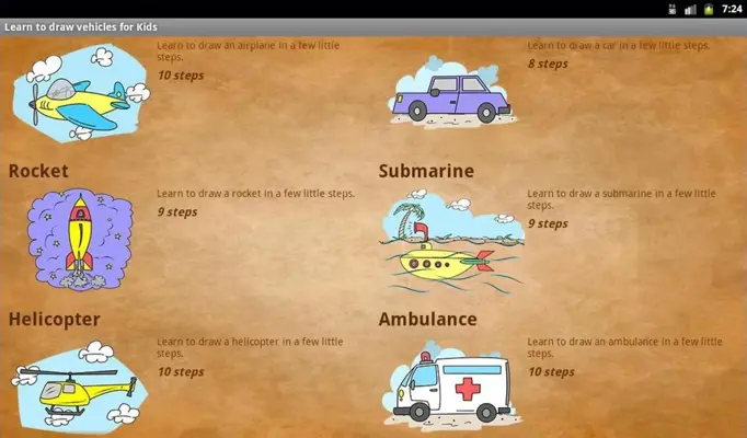 Learn to draw vehicles for Kids android App screenshot 3