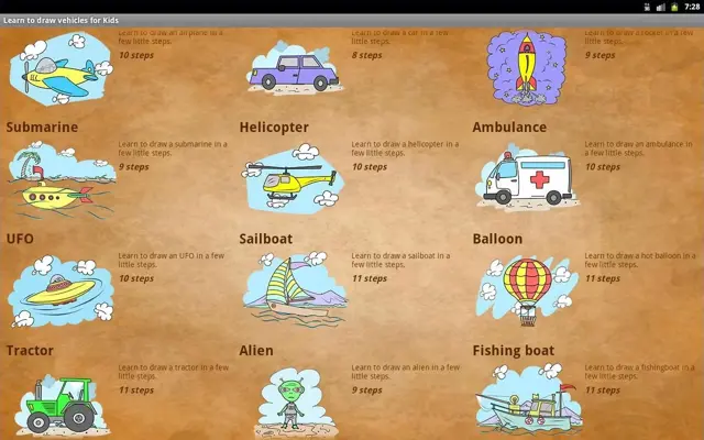 Learn to draw vehicles for Kids android App screenshot 7
